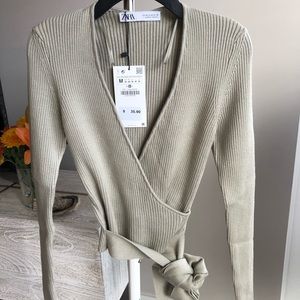 Zara Knit Wrap Top